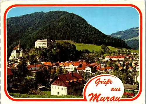 59704 - Steiermark - Murau , Panorama mit Schloß Obermurau - gelaufen 1985