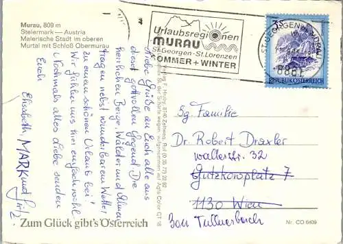 59704 - Steiermark - Murau , Panorama mit Schloß Obermurau - gelaufen 1985