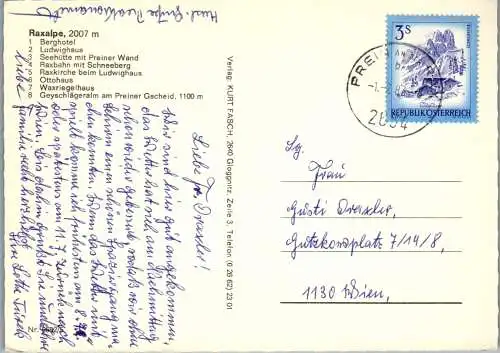 59709 - Niederösterreich - Rax , Raxalpe . Mehrbildkarte - gelaufen 1983