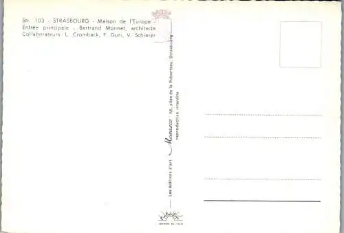 59719 - Frankreich - Strasbourg , Maiseon de l'Europe , Entree  - nicht gelaufen