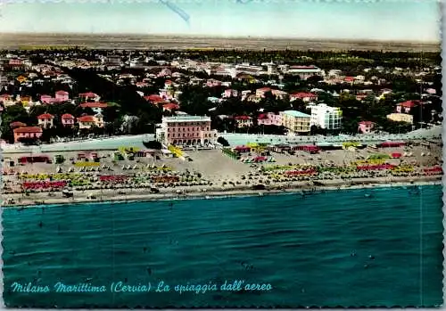 59730 - Italien - Milano Marittima , Cervia , La spiaggia dall'aereo - gelaufen