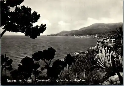 59737 - Italien - Ventimiglia , Riviera dei Fiori , Grimaldi e Mentone - gelaufen 1957