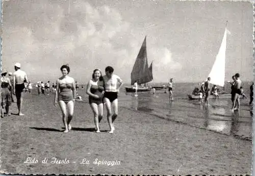 59739 - Italien - Jesolo , Lido di Jesolo , La spiaggia - gelaufen 1956