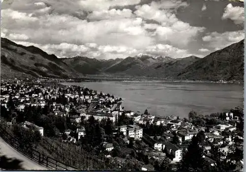 59741 - Schweiz - Locarno , Lago Maggiore , Panorama - gelaufen 1959