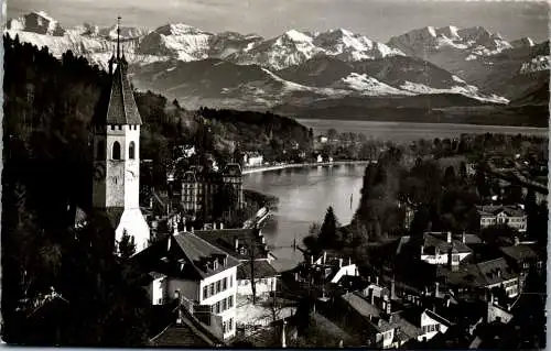 59744 - Schweiz - Thun , mit Alpenkette - gelaufen 1954
