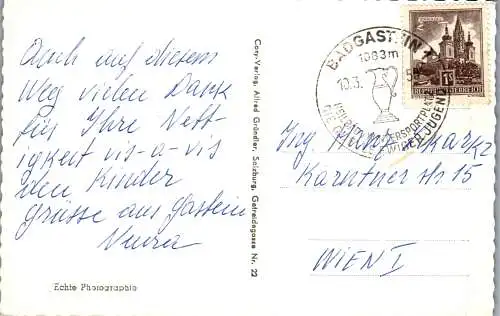 59749 - Salzburg - Bad Gastein , mit Gondelbahn und Schleiflift - gelaufen 1959