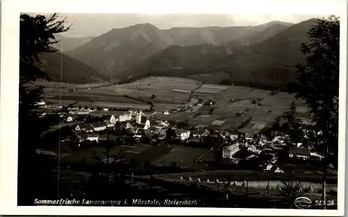 59754 - Steiermark - Langenwang , im Mürztal , Sommerfrische , Panorama - gelaufen 1956