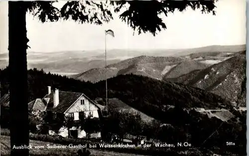 59775 - Niederösterreich - Weissenkirchen , Wachau , Ausblick vom Seiberer Gasthof - gelaufen 1963