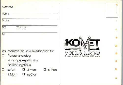 59777 - Werbekarte - Komet Möbel , Wien - nicht gelaufen