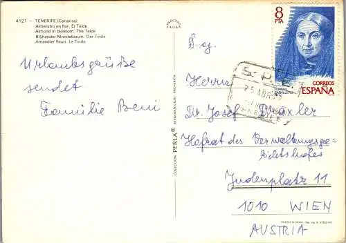 59789 - Spanien - Teneriffa , El Teide - gelaufen 1979