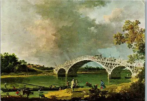 59790 - Künstlerkarte - Canaletto , Dulwich Picture Gallery , Old Walton Bridge - gelaufen