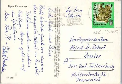 59796 - Steiermark - Aigen , Putterersee , Panorama - gelaufen 1994