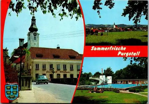 59815 - Niederösterreich - Purgstall , Schwimmbad , Gasthof - gelaufen 1986