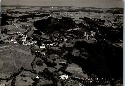 59821 - Oberösterreich - Waxenberg , Panorama , Fliegeraufnahme - gelaufen 1956