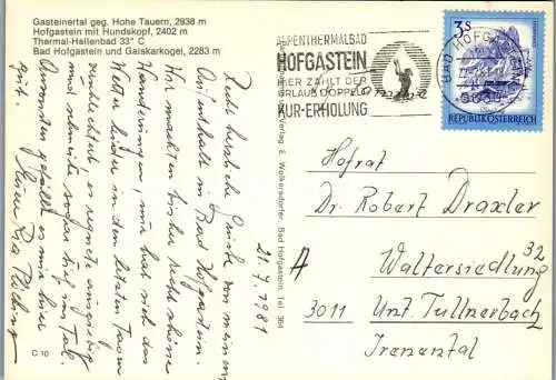 59850 - Salzburg - Bad Hofgastein , Mehrbildkarte - gelaufen 1981