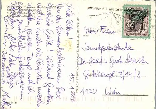 59856 - Niederösterreich - Hirschwang , Raxalpe , Ottohaus , Winter - gelaufen 2000