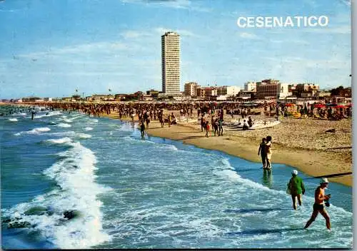 59859 - Italien - Cesenatico , Alberghi e spiaggia visti dal Mare - gelaufen 1969