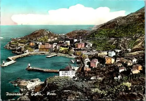 59863 - Italien - Giglio , Panorama , Porto , Hafen - gelaufen