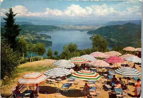 59865 - Kärnten - Klagenfurt , Blick vom Pyramidenkogel auf Wörthersee und Klagenfurt - gelaufen 1959