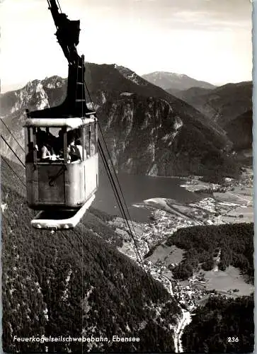 59888 - Oberösterreich - Ebensee , Feuerkogel Seilschwebebahn , Gondel - gelaufen 1960