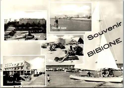 59889 - Italien - Bibione , Hotel Marina , Vita al Mare , Piazza Monti e Grand Hotel - gelaufen 1963