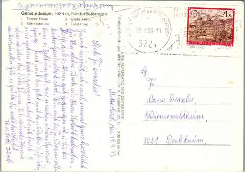 59892 - Niederösterreich - Gemeindealpe , Mehrbildkarte - gelaufen 1986