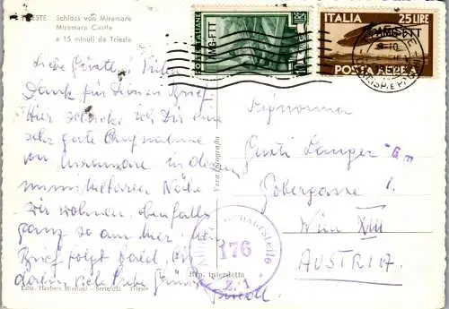 59912 - Italien - Triest , Castello di Miramare - gelaufen 1952