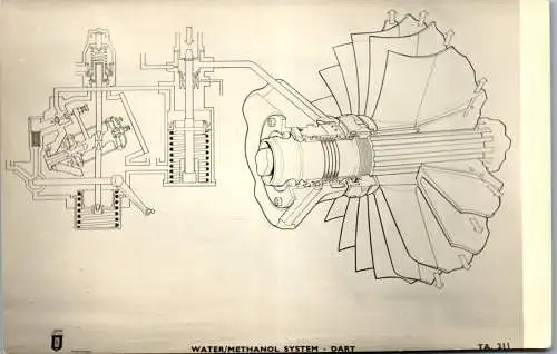 59925 - Flugwesen - Technischer Plan , Dart , Water Methanol System - nicht gelaufen