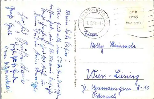 59953 - Deutschland - Nürnberg , Kaiserburg mit Sinwellturm - gelaufen 1956