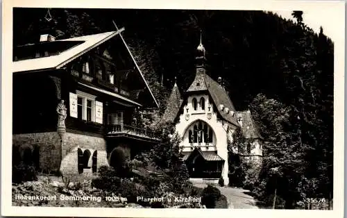 59956 - Niederösterreich - Semmering , Pfarrhof und Kirche , Kircherl - nicht gelaufen