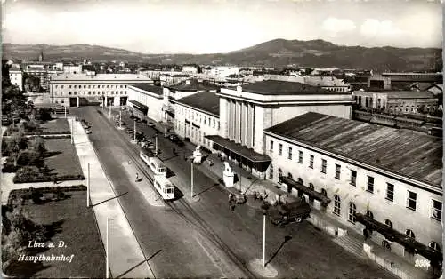 59959 - Oberösterreich - Linz , Hauptbahnhof , Bahnhof , seltene Ansicht - gelaufen