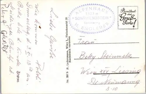 59973 - Niederösterreich - Semmering , Panorama vom Sonnwendstein gegen Rax - gelaufen