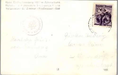 59979 - Niederösterreich - Schneeberg , Hotel Hochschneeberg - gelaufen