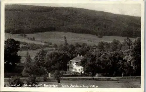 59989 - Niederösterreich - Breitenfurt , Gasthof Grüner Baum , Autobus Hauptstation - gelaufen 1952