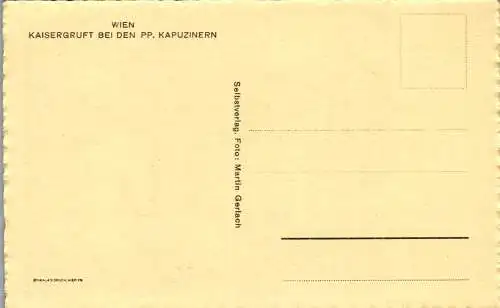 59993 - Wien - Kaisergruft bei den PP. Kapuzinern , Kapuzinerkirche , Eingang Kaisergruft - nicht gelaufen