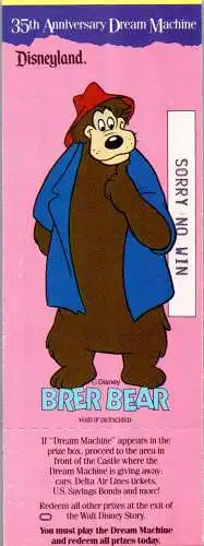 60037 - USA - Disneyland , 35th Anniversary Dream Machine , Brer Bear