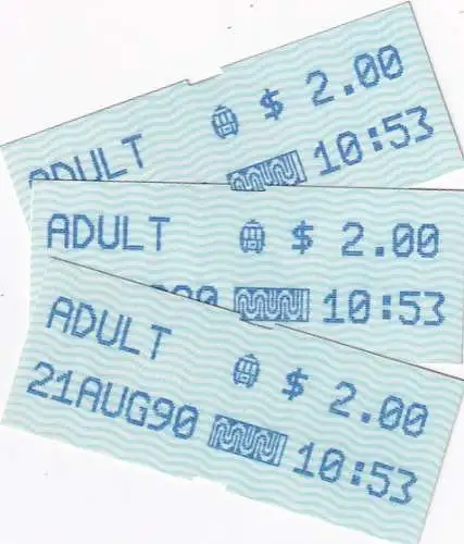 60039 - USA - Tickets , 3 x Fahrtickets -  1990