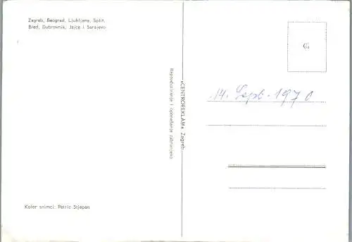 60055 - Jugoslawien - Mehrbildkarte , Zabreg , Beograd , Split , Bled , Jajce , Sarajevo - nicht gelaufen