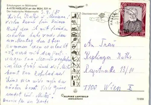60061 - Oberösterreich - Haslach , an der Mühl , Mühlviertel , Panorama - gelaufen 1980