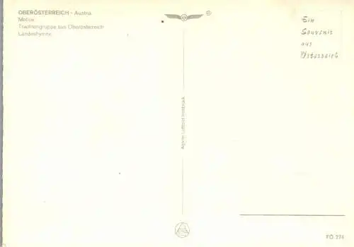 60089 - Oberösterreich - Landeshymne , s Hoamat Gsang , Tracht - nicht gelaufen