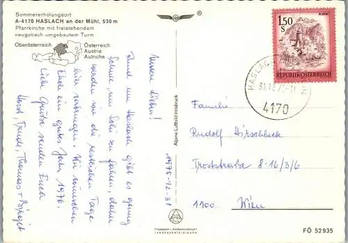 60092 - Oberösterreich - Haslach , an der Mühl , Panorama - gelaufen 1975