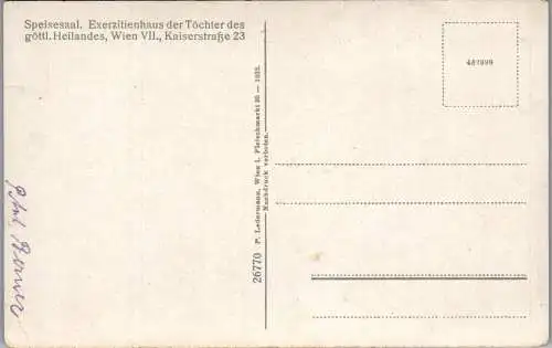 60100 - Wien - Wien VII , Exerzitienhaus Kaiserstraße 23 , Speisesaal - nicht gelaufen 1932