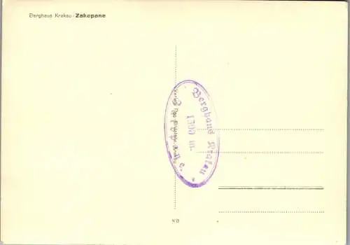 60123 - Polen - Zakopane , Berghaus Krakau - nicht gelaufen