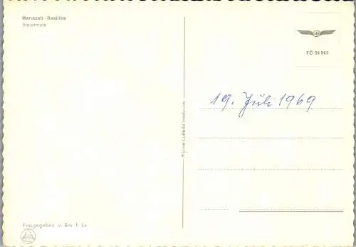 60153 - Steiermark - Mariazell , Basilika - nicht gelaufen 1969