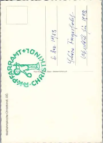 60155 - Oberösterreich - Christkindl , Wallfahrtskirche - nicht gelaufen 1983