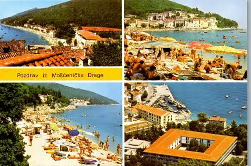 60157 - Kroatien - Moscenicka Draga , Strand , Beach , Mehrbildkarte - nicht gelaufen 1983