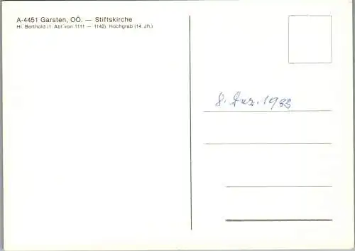 60162 - Oberösterreich - Garsten , Stiftskirche , Heiliger Berthold , Hochgrab - nicht gelaufen 1983