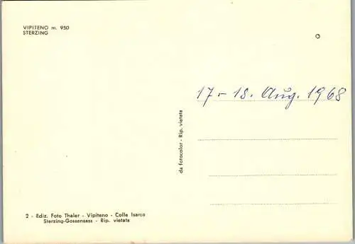 60179 - Italien - Sterzing , Vipiteno , Panorama - nicht gelaufen 1968