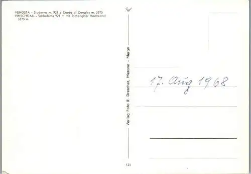 60185 - Italien - Vinschgau , Venosta , Sluderno , Schluderns , Croda di Cengles , Tschenglser Hochwand - 1968