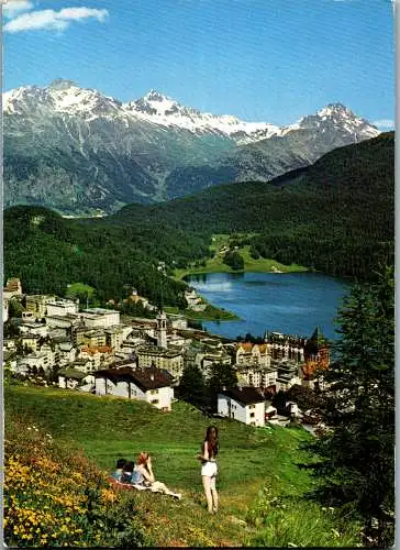 60188 - Schweiz - St. Moritz , mit Piz Languard und Piz Albris - nicht gelaufen 1968